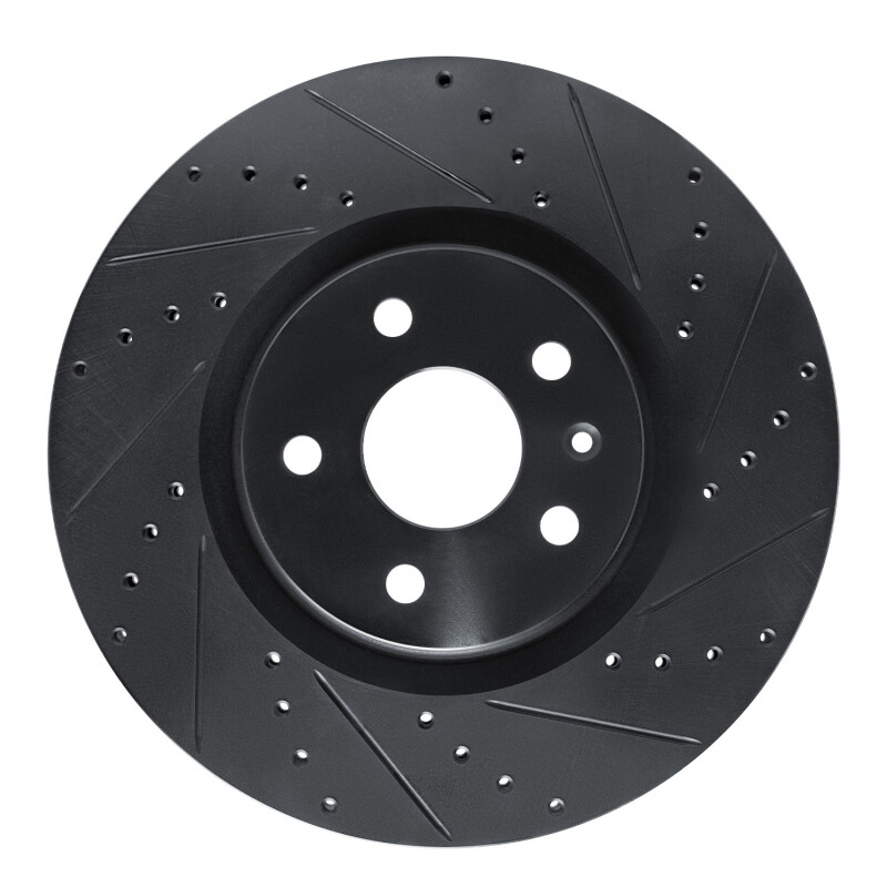 Buick Regal Brake Rotor (1) - Front Right - R1 Concepts - Drilled & Slotted - Black - `13-`19